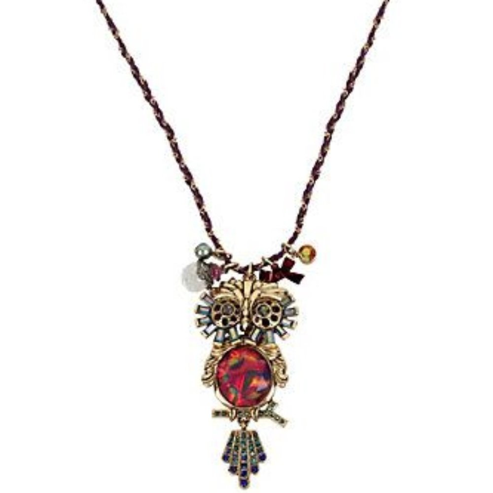 Betsey Johnson SURREAL FOREST OWL NECKLACE - Picture 3 of 3